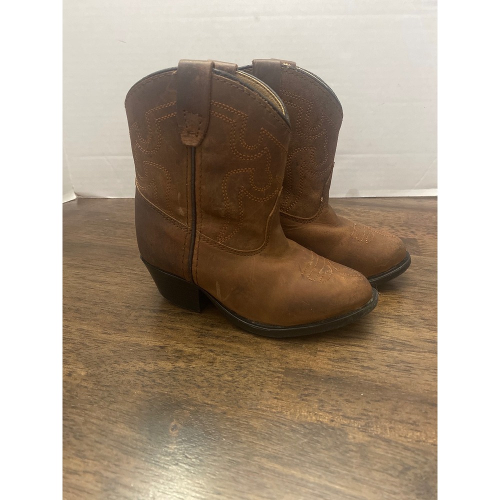 Smoky Mountain Boots Kids Brown Leather Western Cowboy Boots Style 3034T 7.5 D - Picture 2 of 6